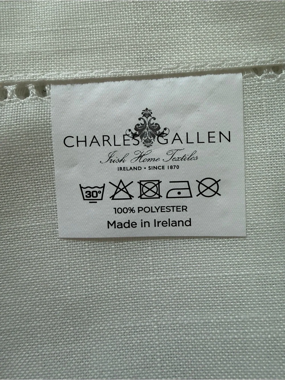 Charles Gallen Irish Textiles Table Runner with Grapes embroidered 14”x 90” NWT
